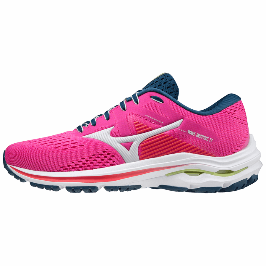 Mizuno Wave Inspire 17 Pink-Nimbus Cloud-Lime