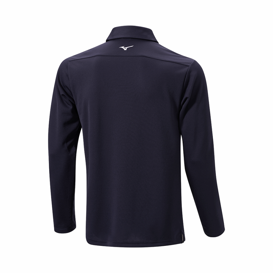 Mizuno Breath Thermo Winter L/S Polo Deep Navy