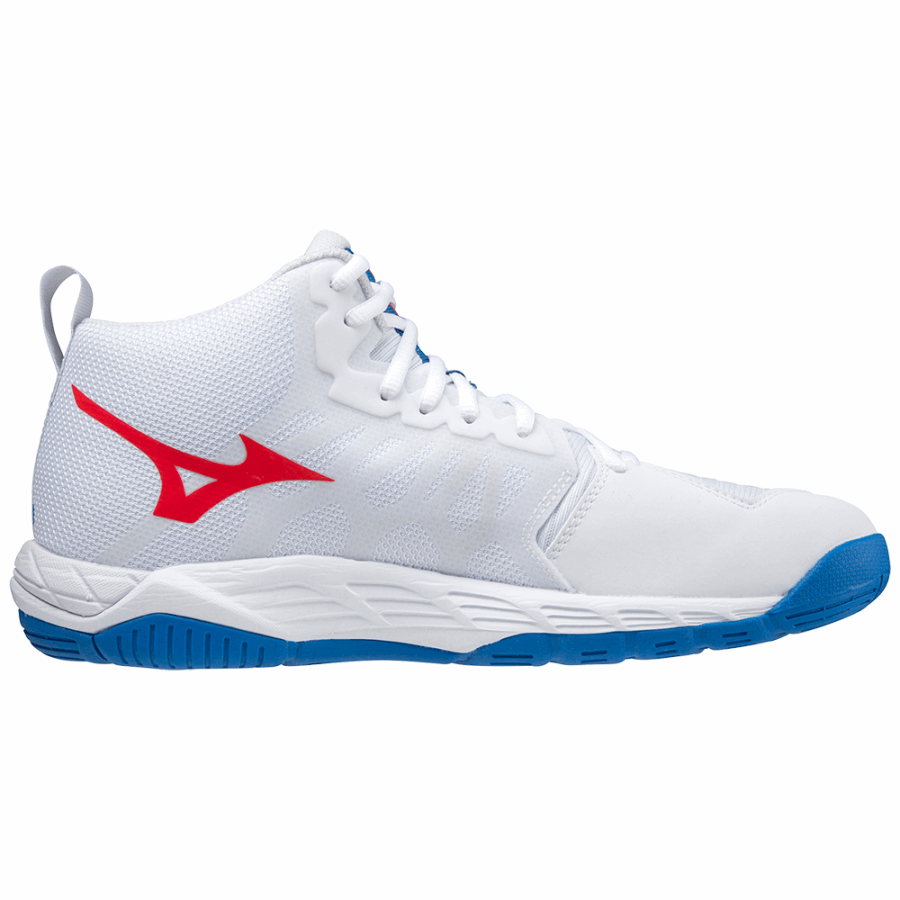 Mizuno Wave Supersonic 2 Mid White-Red-French Blue