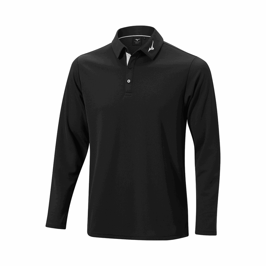 Mizuno Breath Thermo Winter L/S Polo Black