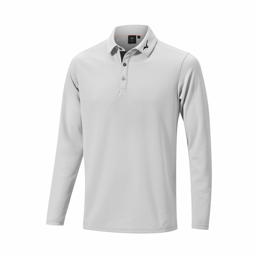 Mizuno Breath Thermo Winter L/S Polo Grey