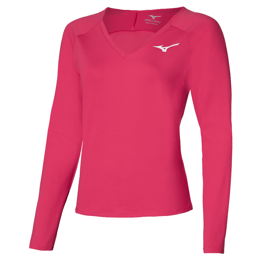 Mizuno L/S Tee Rose Red