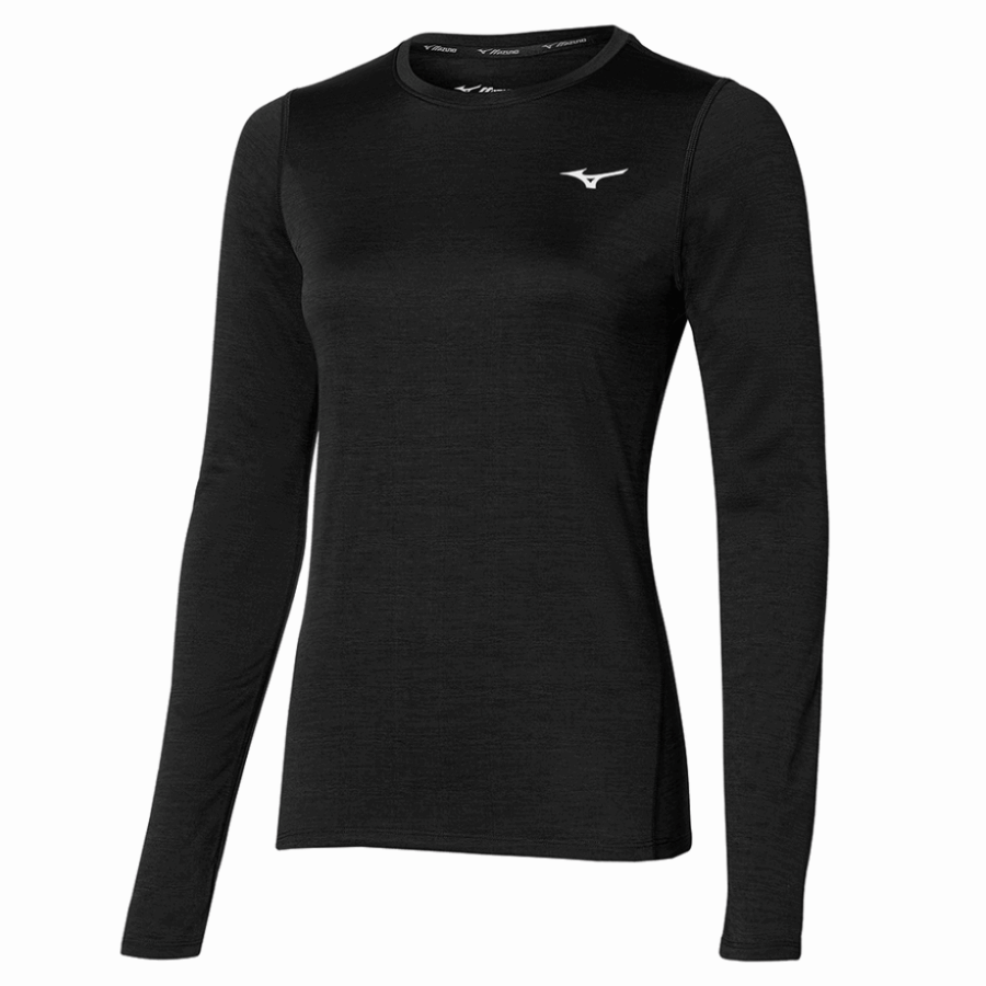 Tee Shirt Impulse Core Ls Mizuno Noir