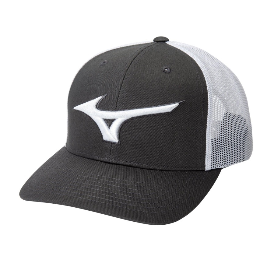 Casquette Trucker Diamant Blanc Anthracite Mizuno