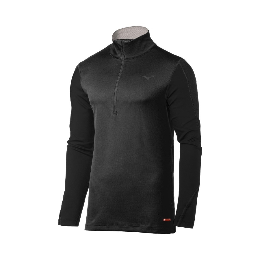 Hommes Souffle Thermo Demi-zip Mizuno Aimant-noir