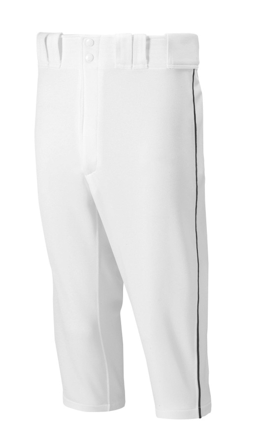 Pantalon De Baseball Court Passepoilé Pour Homme Mizuno Blanc-noir