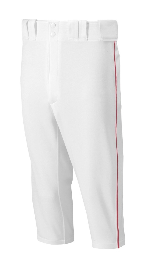 Pantalon De Baseball Court Passepoilé Homme Premier Mizuno Blanc-rouge
