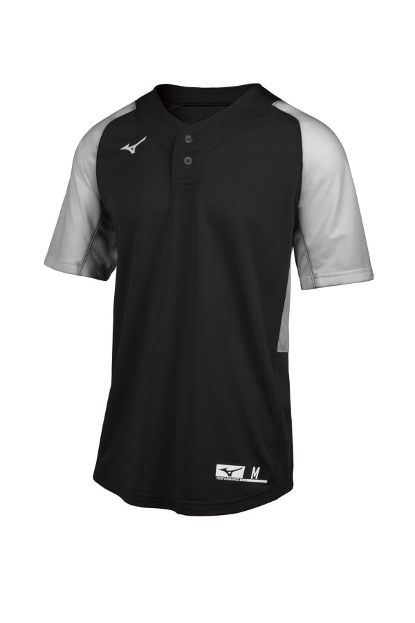 Maillot De Baseball Mizuno Aerolite 2 Boutons Noir-gris