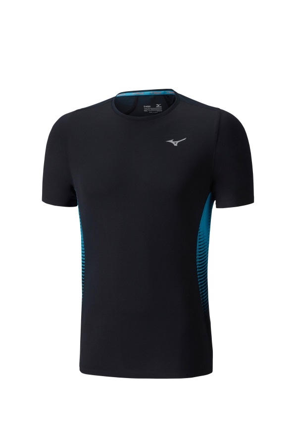 Mizuno Men's Aero Tee 4.0 Carreaux Noir-turc