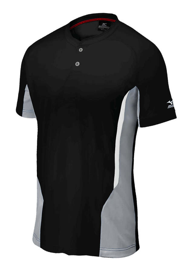 Mizuno Maillot De Baseball Mizuno Youth Elite 2 Boutons Noir-gris