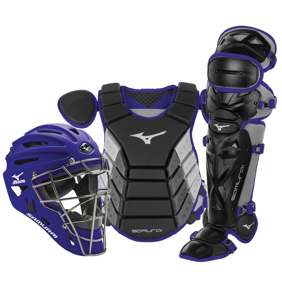 Mizuno Samurai Adulte 15 Baseball Boxed Catcher's Gear Set Noir-violet