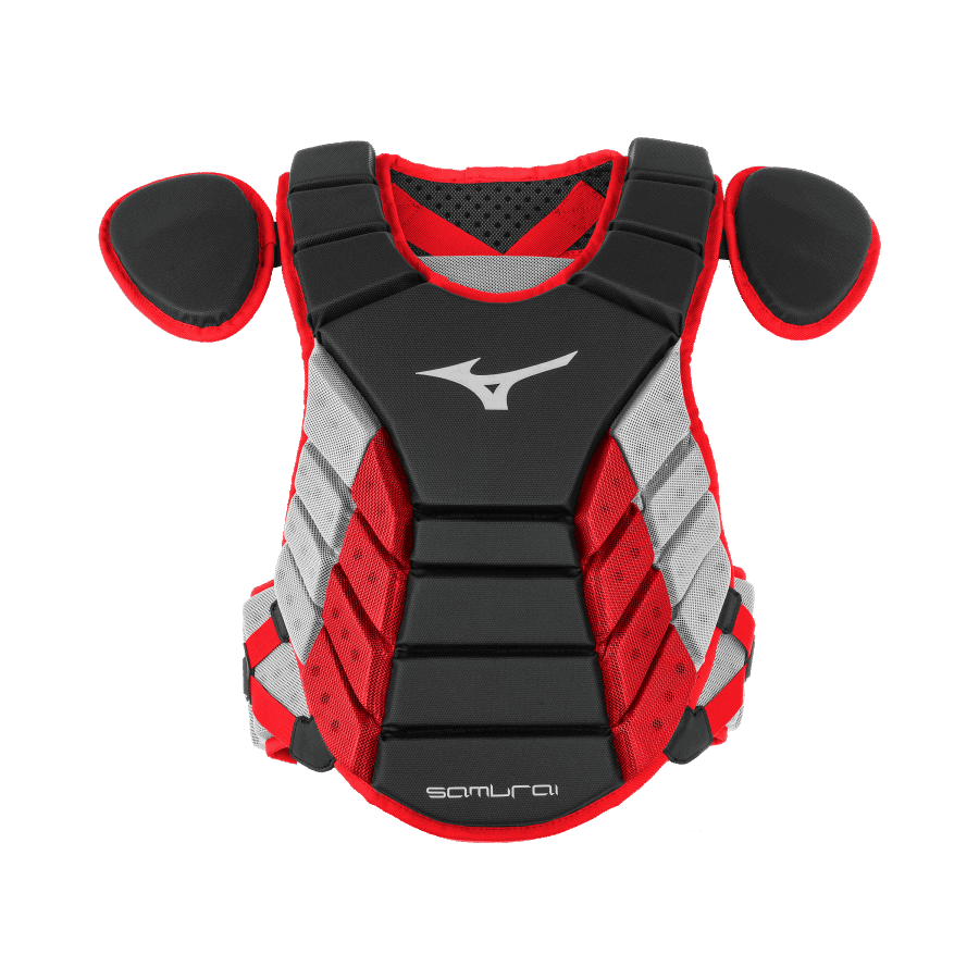 Mizuno Samurai Baseball Plastron 15 Noir-rouge