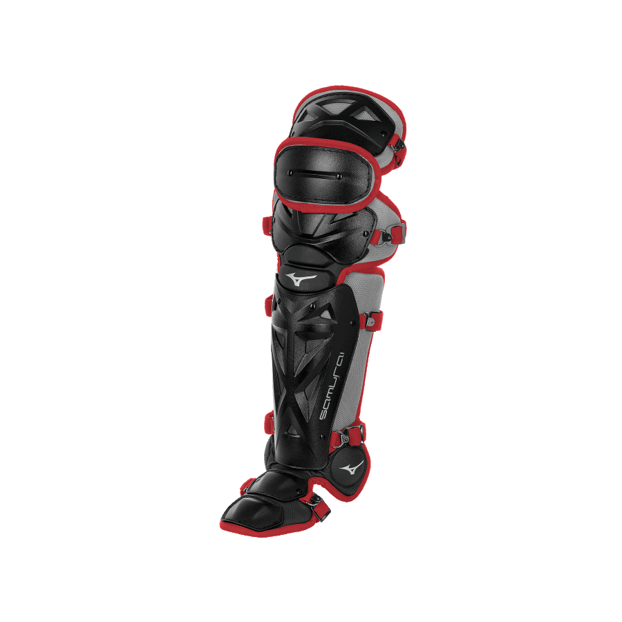 Mizuno Samurai Jeunesse Baseball Protège-tibias 14.5 Noir-cardinal