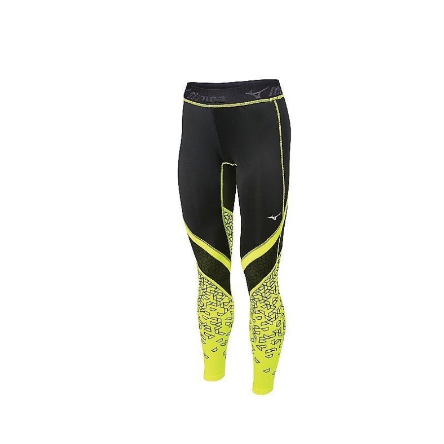 Mizuno Collant Imprimé Femme Impulse Noir-jaune