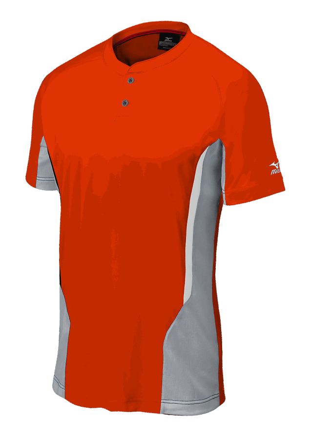 Maillot De Baseball Mizuno Youth Elite 2 Boutons Mizuno Orange-gris