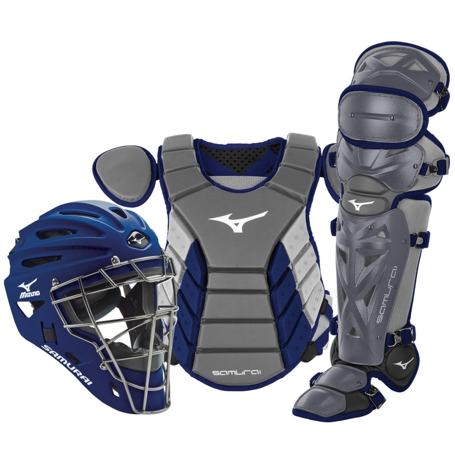 Samurai Adulte 15 Baseball Boxed Catcher's Gear Set Gris-Marine Mizuno