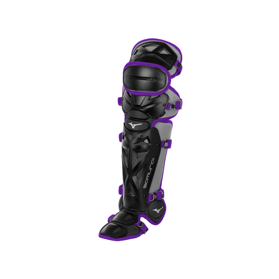 Protège-tibias Samurai Youth Baseball 14,5 Noir-Violet Mizuno