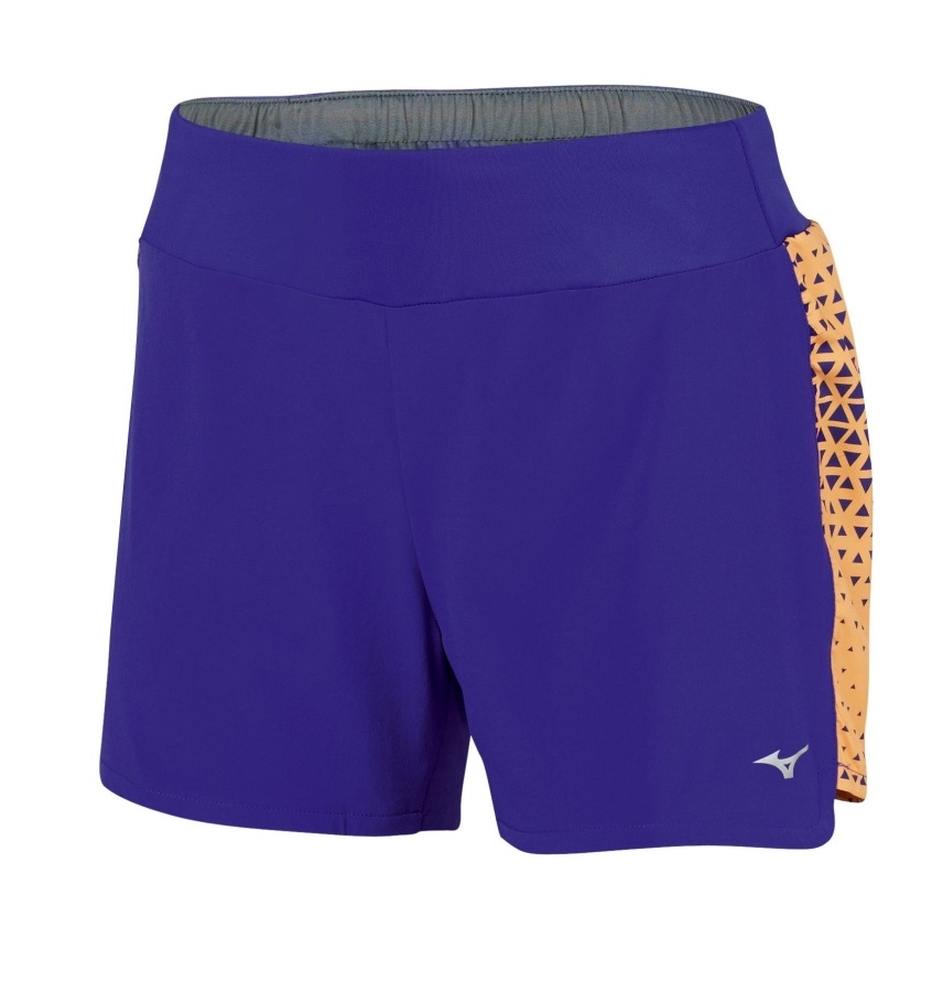 Short De Running Femme Imprimé Phoenix Square 4 Noir-gris Clair Mizuno