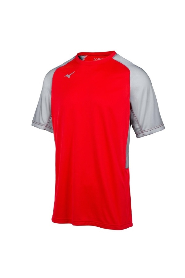 Maillot De Baseball Junior Aerolite Crew Rouge-gris Mizuno