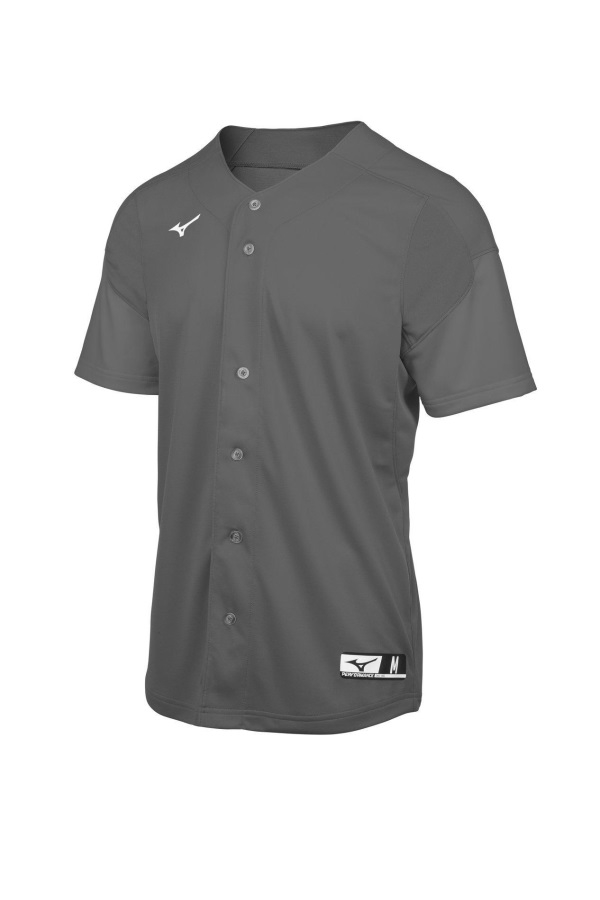 Maillot De Baseball Aerolite Bouton Plein Pour Jeune Charbon De Bois Mizuno