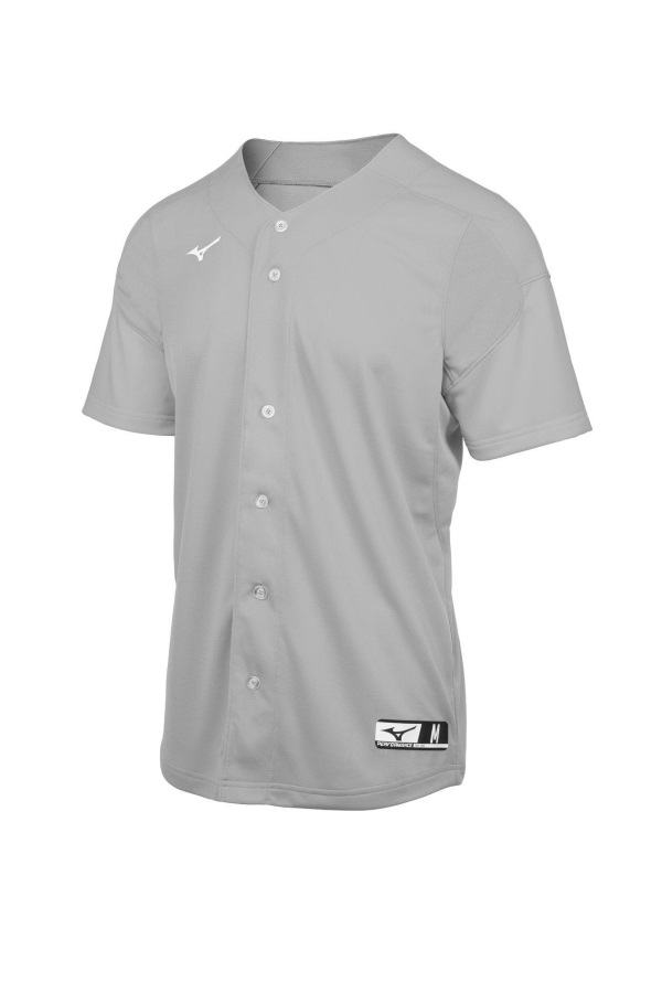 Maillot De Baseball Aerolite Bouton Plein Pour Jeune Mizuno Gris