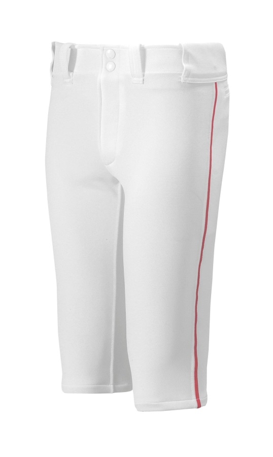 Pantalon De Baseball Court Passepoilé Jeune Premier Mizuno Blanc-rouge