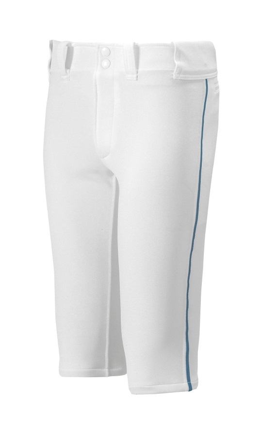 Pantalon Baseball Court Passepoilé Junior Premier Blanc-marine Mizuno